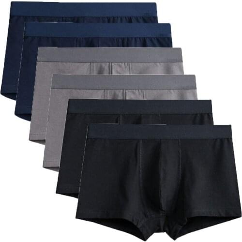 6pcs/lot Cotton Breathable Men Panties Mens Underwear Boxers Man Boxer Solid Underpants Comfortable Shorts