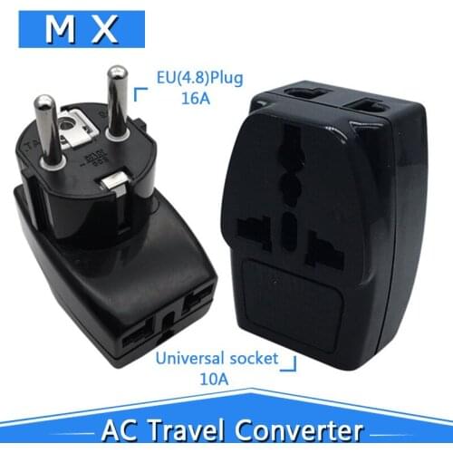 Universal European KR EU Plug Adapter AU UK American US to EU German Travel Adapter Electrical Plug Socket Outlet