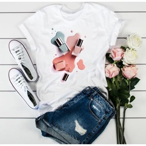Women 2020 3D Paint Beauty Korean Fashion Clothes Cute Tshirts T Clothes Shirt Womens Ladies Graphic Female Tee T-Shirt Clothing