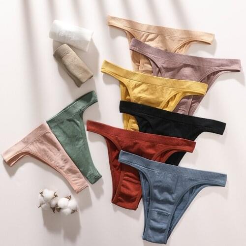 Richkeda Store New 2021 Women Thongs Sexy G-String Female Underpants Brazilian Panties Cotton Gusset Underwear Sexy Lingerie