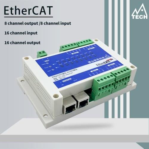 ZhiAng EtherCAT Slave communication DI DO digital expansion module fully isolated 8 channels in and 8 channels out