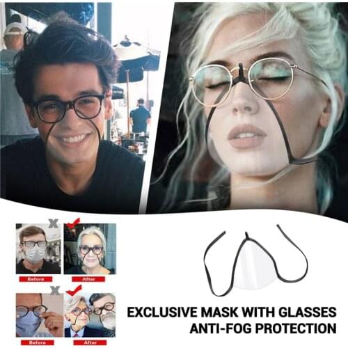 1/3/5PC Transparent Face Mask Bandage Mascarilla Anti-fogging Glasses Mask Face Cover With Hook mondkapjes mascarillas J60