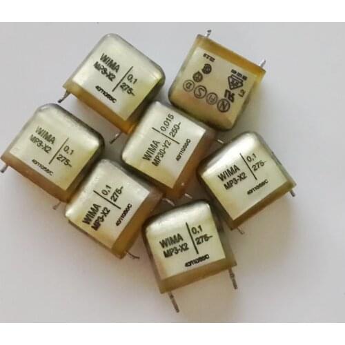 10pcs Used WIMA transparent Weimar MP3 series 275VAC 0.1uf 104 100MF audio coupling capacitor