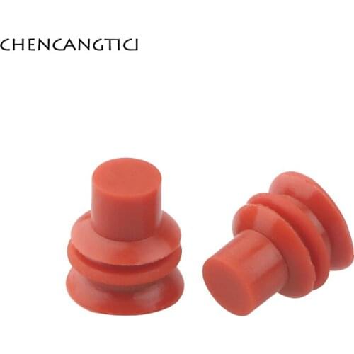 100 Pcs Waterproof Automotive Cable Connector Solid Rubber Seal Red Super Sealed Wire Seals