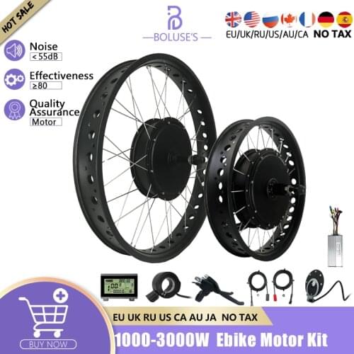 Electric Bike Fat Tire 20-26Inch 4.0 Tyre 48V1500W 72V3000W Wheel Hub Motor Rear Brushless Gearless Snow E-Bike Conversion Kit