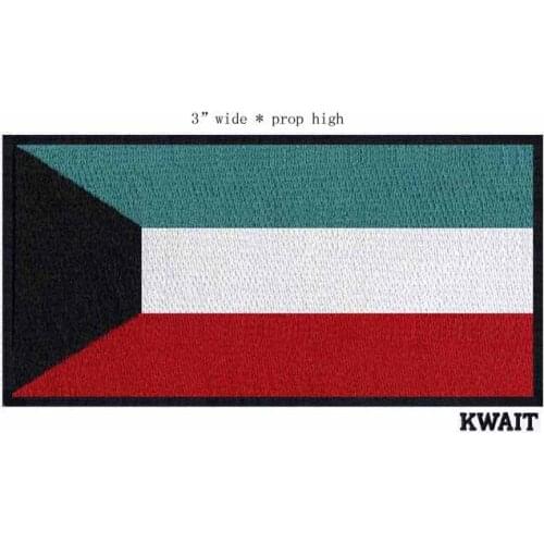 Kwait 3" wide embroidery flag patch for art/patch for clothes/applique embroidery