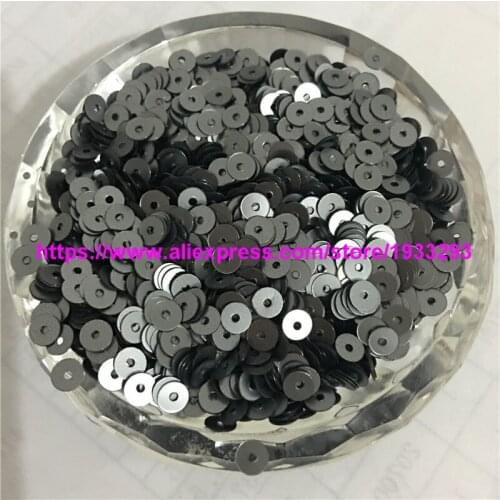 30g(4000pcs) 4mm Matt Gray Flat Round Loose Sequin Paillette Sewing,Wedding Craft,Women Kids DIY Garment Accessory