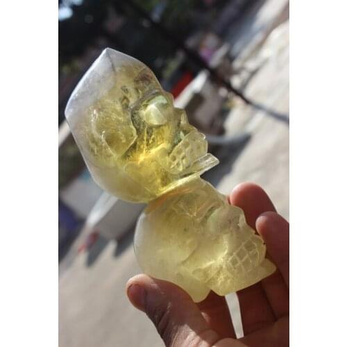 460 grams of natural quartz crystal yellow double skull to heal