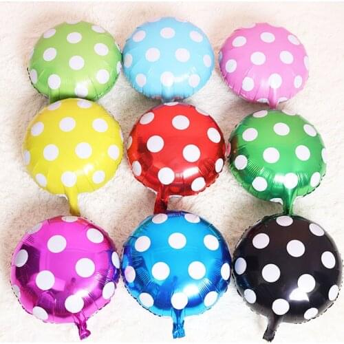 5pcs 18 inch round wave dot balloon aluminum foil floating air balloon baby birthday party layout wedding decoration balloon