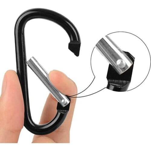 5Pcs 6# D Shape Bold Aluminum Carabiner Outdoor Convenient Metal Small Hook Key Ring Hiking Camping Carrying Quick Hook Holder