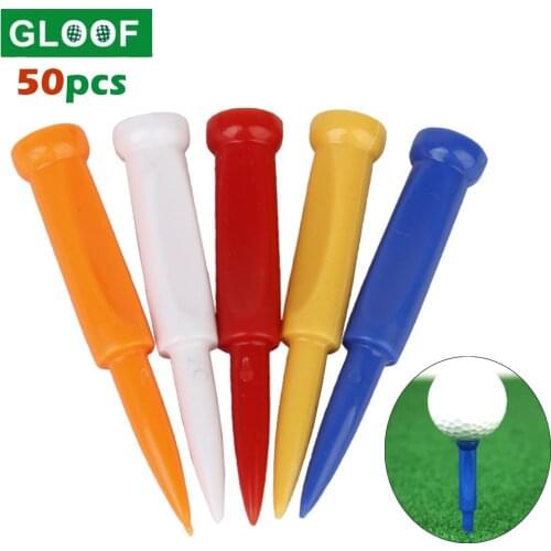 50pcs Plastic Golf Tee Step Down Graduated Castle Tee Height Control 70mm for Golf Accessories Reduces Ball Spin