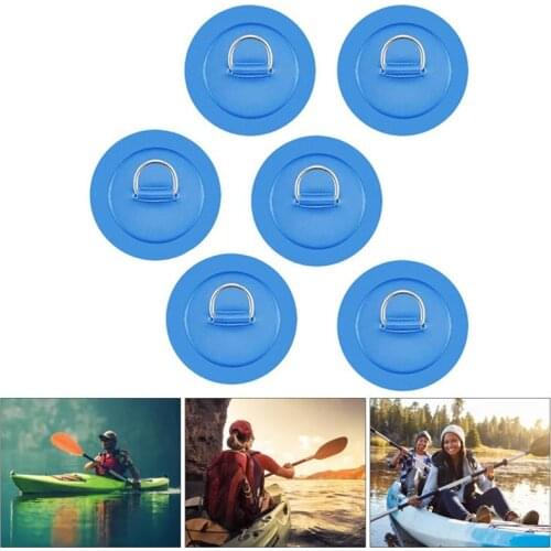 6pcs D Rings Patch for PVC Inflatable Boat Canoe Raft Kayak D-Ring PVC Patch Inflatable Boat Surfboard Paddle Board hot sell
