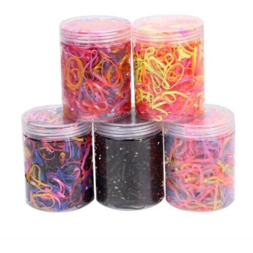 650Pcs/Set Korean Style Candy Hairband Cute Headdress Box Gift Elastic Hair Bands Disposable Rubber Band Girls Hair Accessories