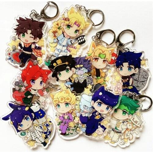 Cosmile JoJos Bizarre Adventure Giovanna Caesar Kakyoin Keychain Keyring Creative Limited Toy Accessory Cute Gift