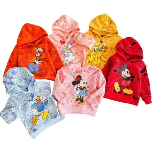 Kids Hooded Sweater 2021 Toddler Baby Boys Girls Clothes Minnie Daisy Hoodie Sweatshirt Tops Girl Autumn Winter Hoodies Coat