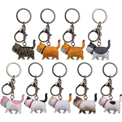 Women KeyRing Car Trinket Couple Key Chains Kids Toy Key Ring Charms Pendant Cat Key Chain Car Bag Keychains Creative Car Gift