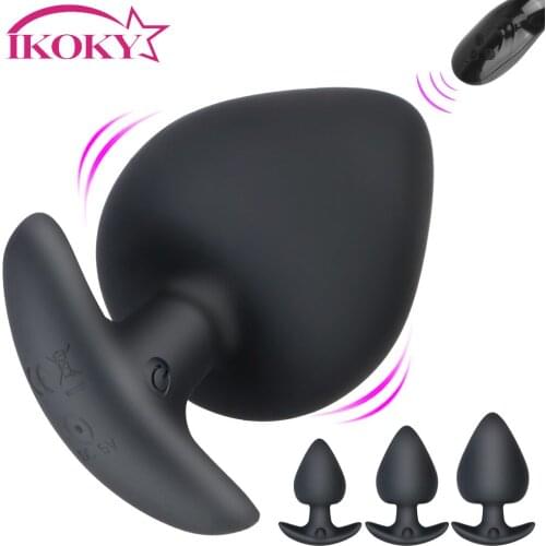 IKOKY 10 Frequency Dildo Vibrator Prostate Massage Anal Plug Wireless Remote Sex Toy For Men Woman Butt Plug G spot Vibrator