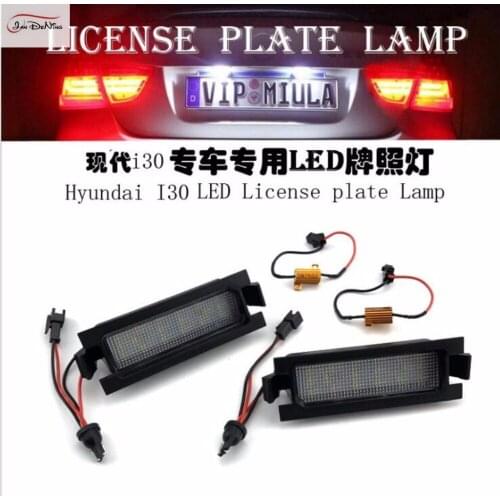 JanDeNing 2pcs Error Free 18 LED License Plate Lights For Hyundai I30 5D hatchback wagon 2013-2014
