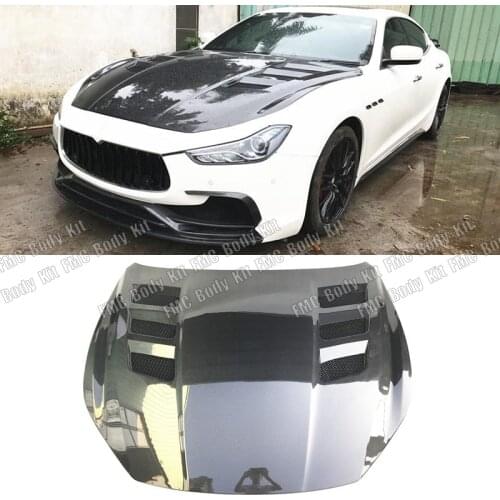Carbon Fiber Car Front Engine Hood Cover for Maserati Ghibli 2014 2015 2016 Car Front Bumper Engine Hood Bonnet Cover