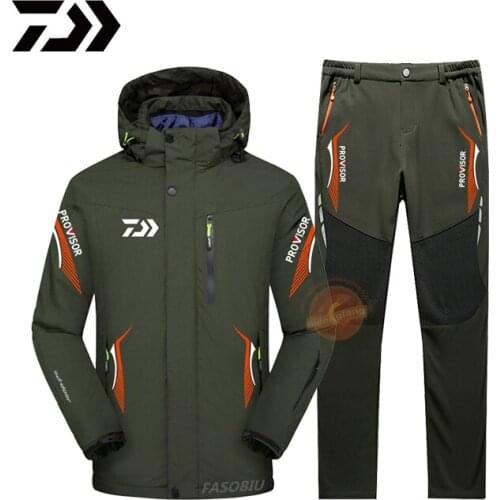 2021 Spring New Mens Daiwa Winter Fishing Jacket Waterproof Breathable Fishing Clothing Outdoor Hiking Hooded Fishing Suit