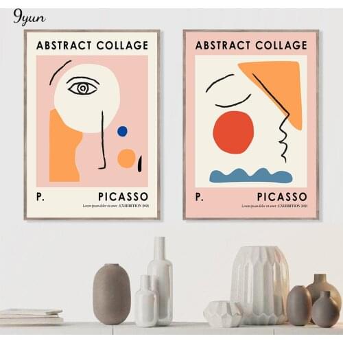 Boho Trendy Abstract Picasso Line Art Face Wall Art Poster Prints Canvas Painting Modern Art Pattern Living Room Decoration