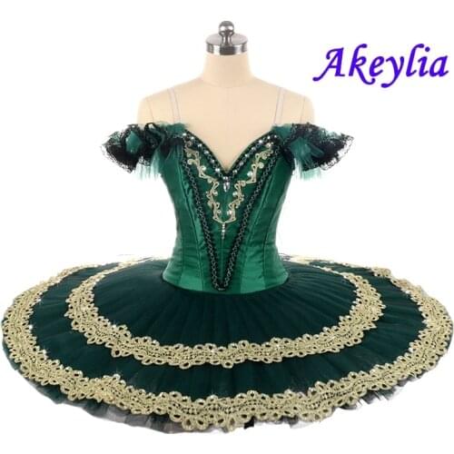 No elasticity Professional tutu green for ballet dance Wear sleeping beauty pancake Classical Nutcracker Ballet Tutu Costumes