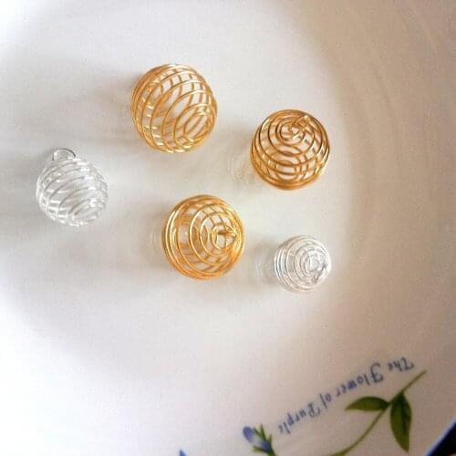 New Charms 20pcs Silver/gold Lantern Spring Spiral Bead Cages Pendants Fit Women Diy Fashion Jewelry Accessories