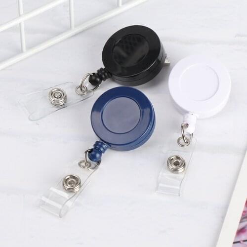 Hot Creative 360° Rotation Retractable Badge Reel Nurse Display ID Name Card Metal Badge Holder Anti-Lost Clip Office Supplies
