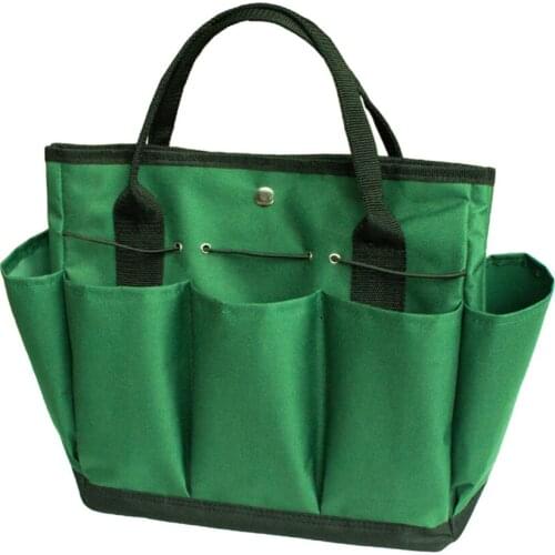 Portable Garden Tool Bag Oxford Cloth Storage Tote Bag Organizer With Inside And Outside Pockets Handle