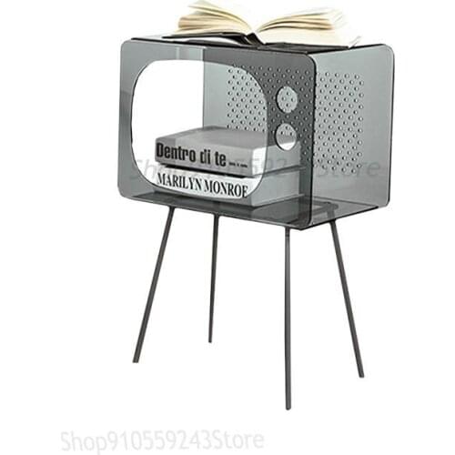Retro Bedside Table Modern Ins Coffee Table Living Room Sofa Side Table Creative Metal Corner Side Table Home | Gray Square