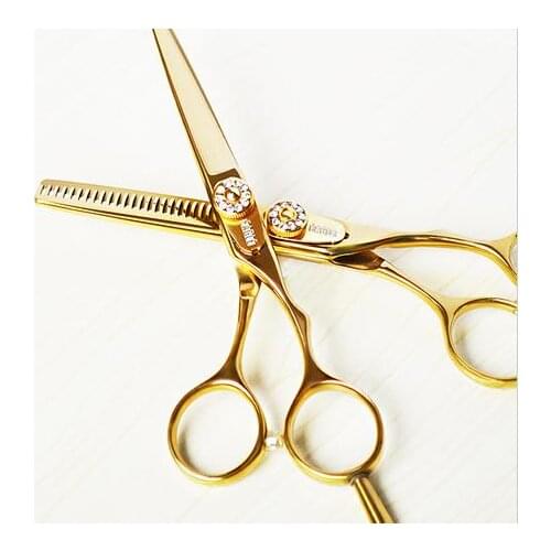 Professional 440c 9cr13 6.0 & 5.5 inch thinning shears cutting barber cut hair scissors set hairdressing scissors Free Shipping