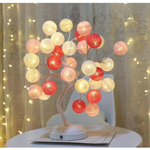 Christmas birthday gift linen ball decoration led atmosphere desk lamp bedroom bedside study dormitory desk lamp