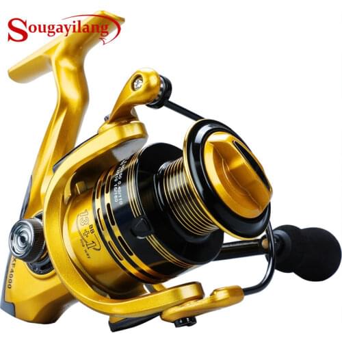 Sougayilang 13+1BB Fishing Reel XF2000-5000 Spinning Fishing Reels for Saltwater Freshwater Fishing Tackle De Pesca