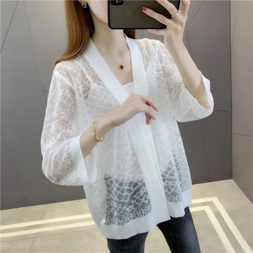 20488 (4 5) 3 will hollow out sunscreen knitting cardigan 35