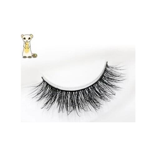 High-grade crystal transparent terrier 3D multilayer soft natural thick false eyelash fit for single-fold eye with sticker D9