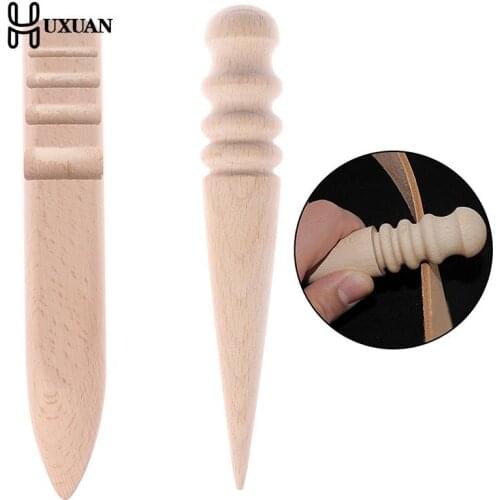 1PC Handmade Multi-Size Burnishing Rod Leather Craft Edges Slicker Round Wood DIY Leathercraft Tool
