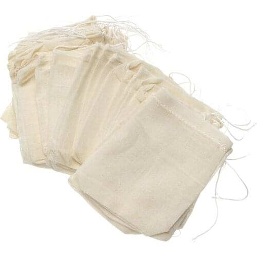 10 Pieces 8x10cm Drawstring Cotton Bags Straining Muslin Bags Reusable Bag Soap Herb