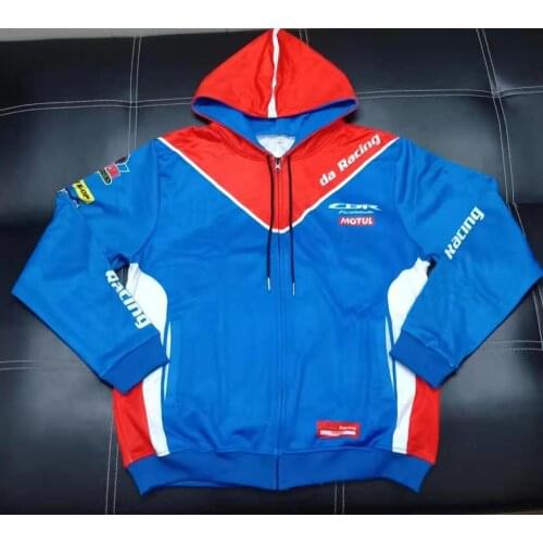 2018 New Arrival Blue Motocross Sweatshirts Outdoor Sports Hoodies Motorcycle Racing Jackets With Zipper For Honda HRC MOTO GP