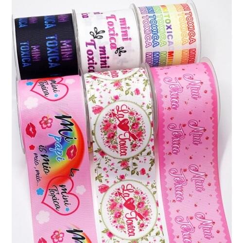 3 Inch Cartoon Mini Toxica Printed Grosgrain Bow Ribbon For Diy Crafts 49248