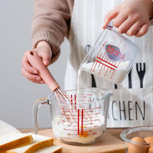 350ml 500ml 1000ml Tempered Glass Measuring Cup Microwave Oven Safe Scale Cup For Milk Oil Egg Kitchen Baking Tool