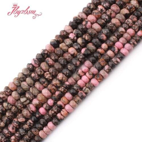 3x6,4x8mm Faceted Rondelle Multicolor Rhodonite Beads Natural Stone Beads For DIY Necklace Jewelry Making 15" Free Shipping