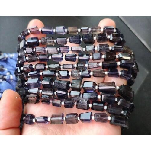 AAAAA LOOSE BEADS Iolite baroque square faceted 5-6mm wholesale for DIY jewelry necklace 32cm