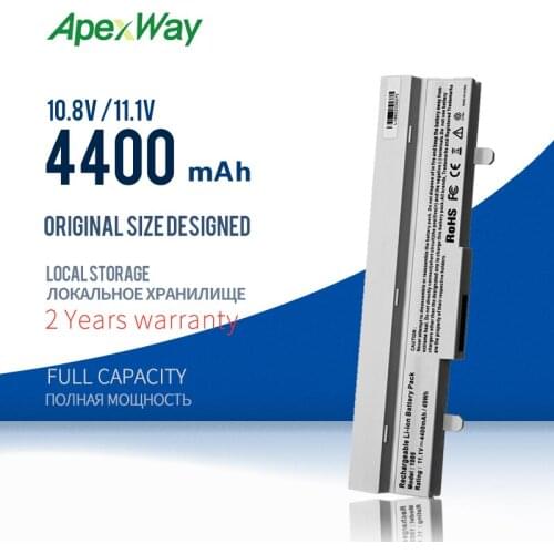 Apexway White 4400mAh Laptop Battery For Asus Eee PC 1215N 1011 VX6 1015B 1015PE 1011B 1011BX 1011C 1015P 1015T 1015PN 1016P