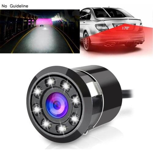 Car Rear View Backup Camera 170 Degree 8 LED Light DC12V Multicolor Night Vision IP68 Waterproof Reverse Camera