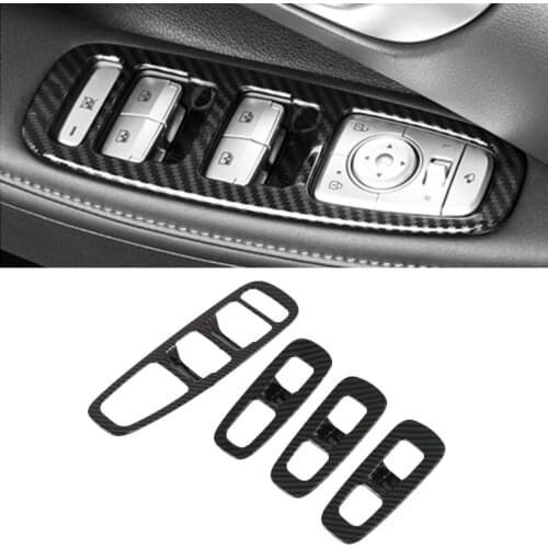 For Hyundai Sonata DN8 2020 2021 Car Accessories Carbon Fiber Style Door Window Armrest Cover Switch Panel Trim Molding Garnish