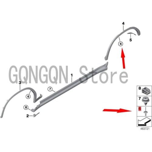 CAR rear bumper side bracket fixing screw bm wE70 X5 3.0SI E71 X6 35IX N54 E71 X6 50IX Door plate buckle screw Expansion rivet