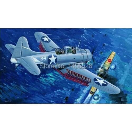 Free shipping NEW 02244 US NAVY SBD-3 Dauntless MIDWAY Assembly Model kits Modle building Trumpeter