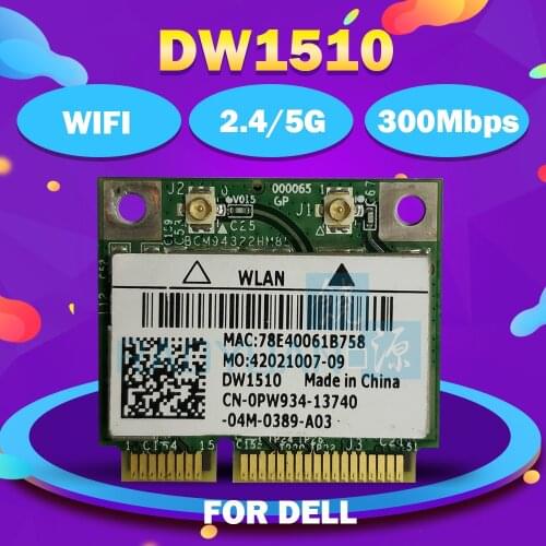 BroadCom BCM94322HM8L DW1510 Half Mini PCI-Express PCIe Wireless WLAN Wifi Card for Dell E5400 E5500 E6400 E6500 m2400 M4400