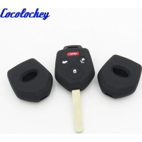Cocolockey 4Buttons Silicone Key Cover Shell Fob Skin Jacket Fit for Subaru Legacy Tribeca Impreza Forester Xv 4 Buttons