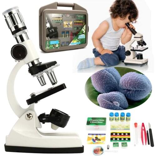 Children Advanced Biological Microscope Discovery Science Tools Set 50X-1200X Kids Home School Lab Learning Educational Toys Kit